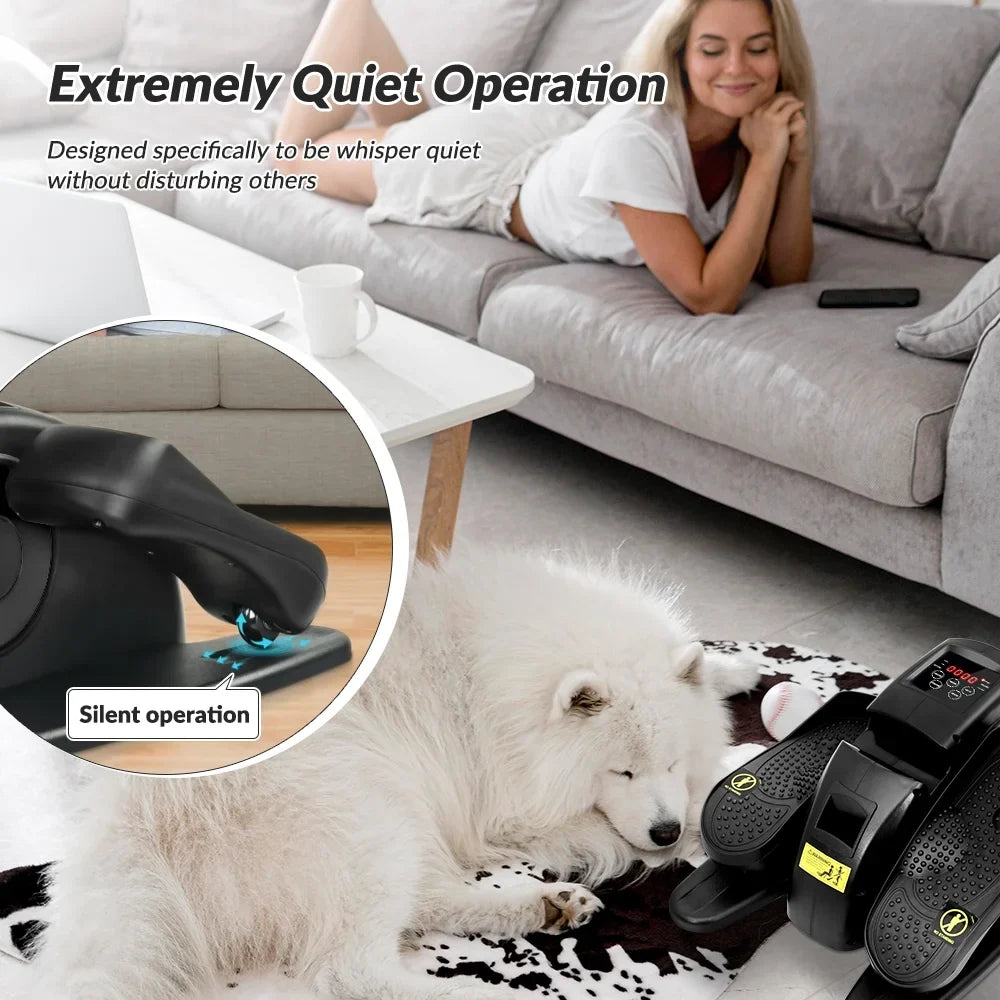 Under Desk Elliptical Machne Motorized Sitting Pedal Exerciser with Remote Control, Quiet Portable Leg Exerciser While for Teens Adults & Seniors