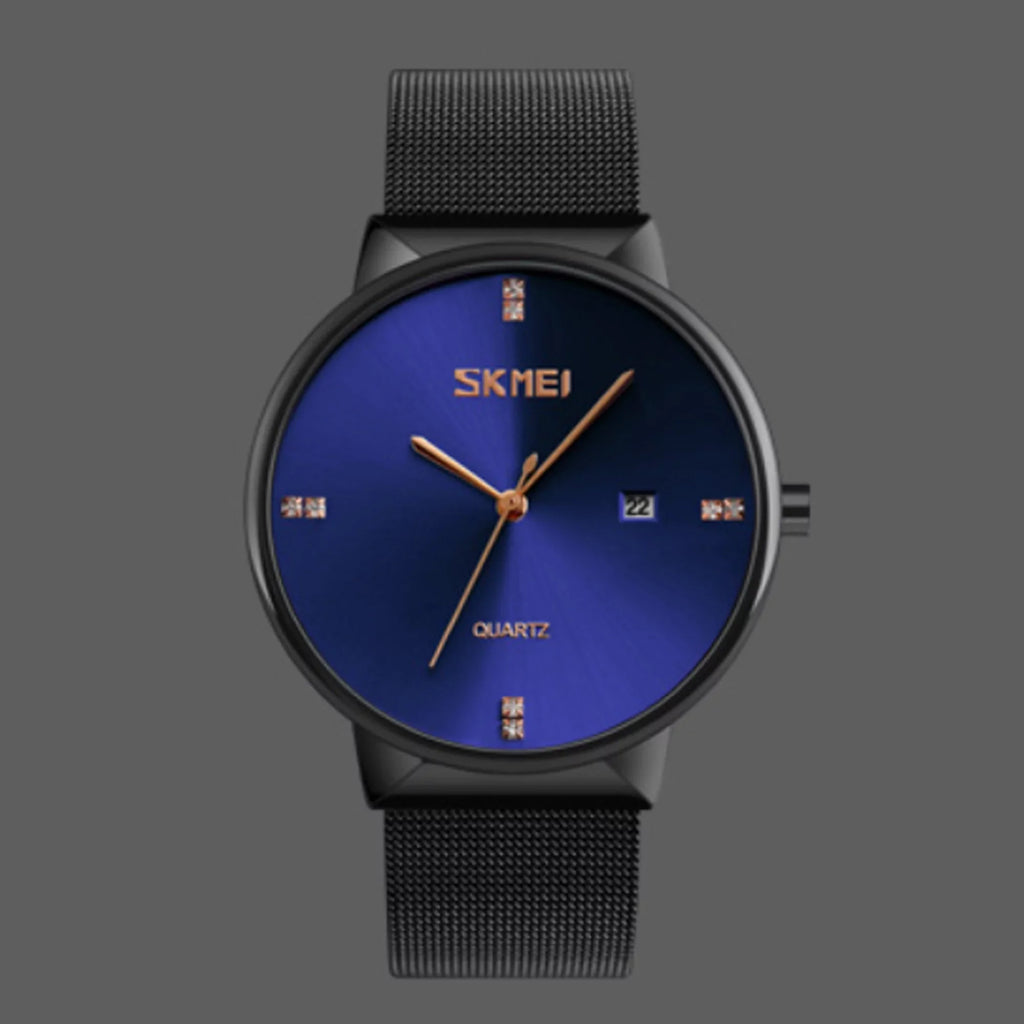 SKMEI Mens Ultra Thin Luxury Stainless Steel Watch, 30M Fluid Resistant