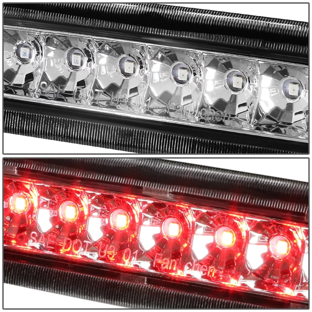 DNA Motoring 3BL-4RUNNER03-LED-CH For 2003 to 2009 Toyota 4Runner N210 Rear LED 3rd Third Tail Brake Light Stop Lamp Chrome Housing 04 05 06 07 08