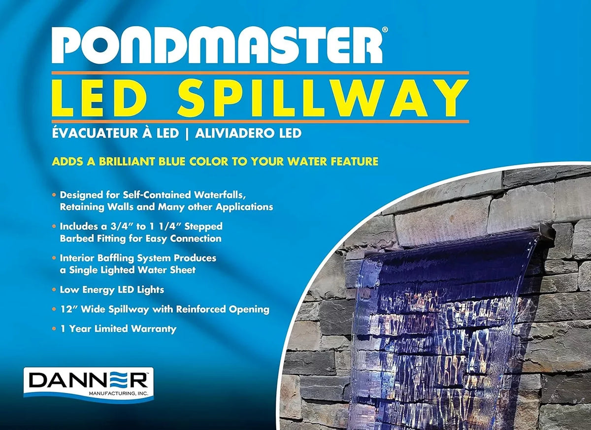 Pondmaster LED Lighted Spillway 03755 Blue