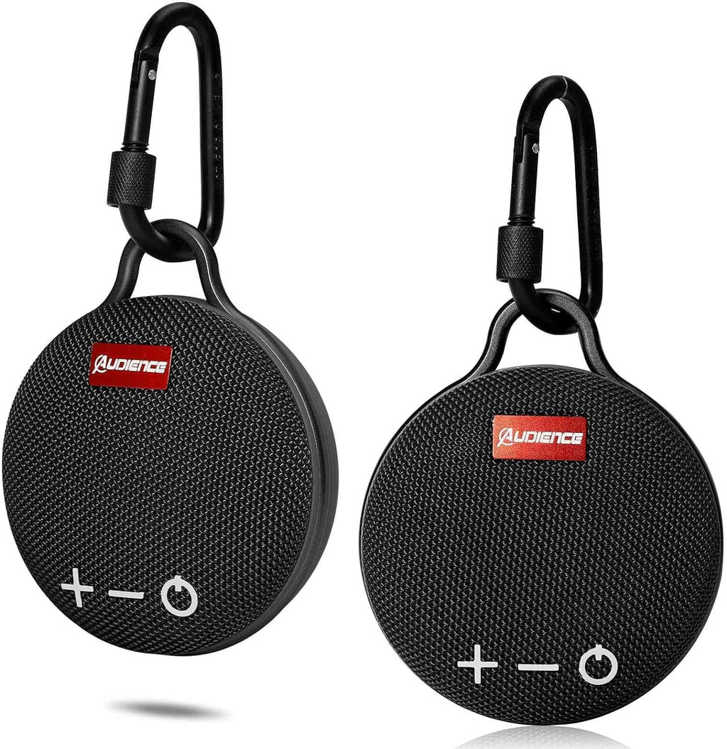 UrbanX Bluetooth 5.0 Speaker with Clip, 20H Playtime, Compact Speaker with Big Sound, Punchy Bass, Wireless IPX7 Fluid Speaker for Tab P11 Gen 2 & Beach, Pool, Boat, Biking Black 2 Pack