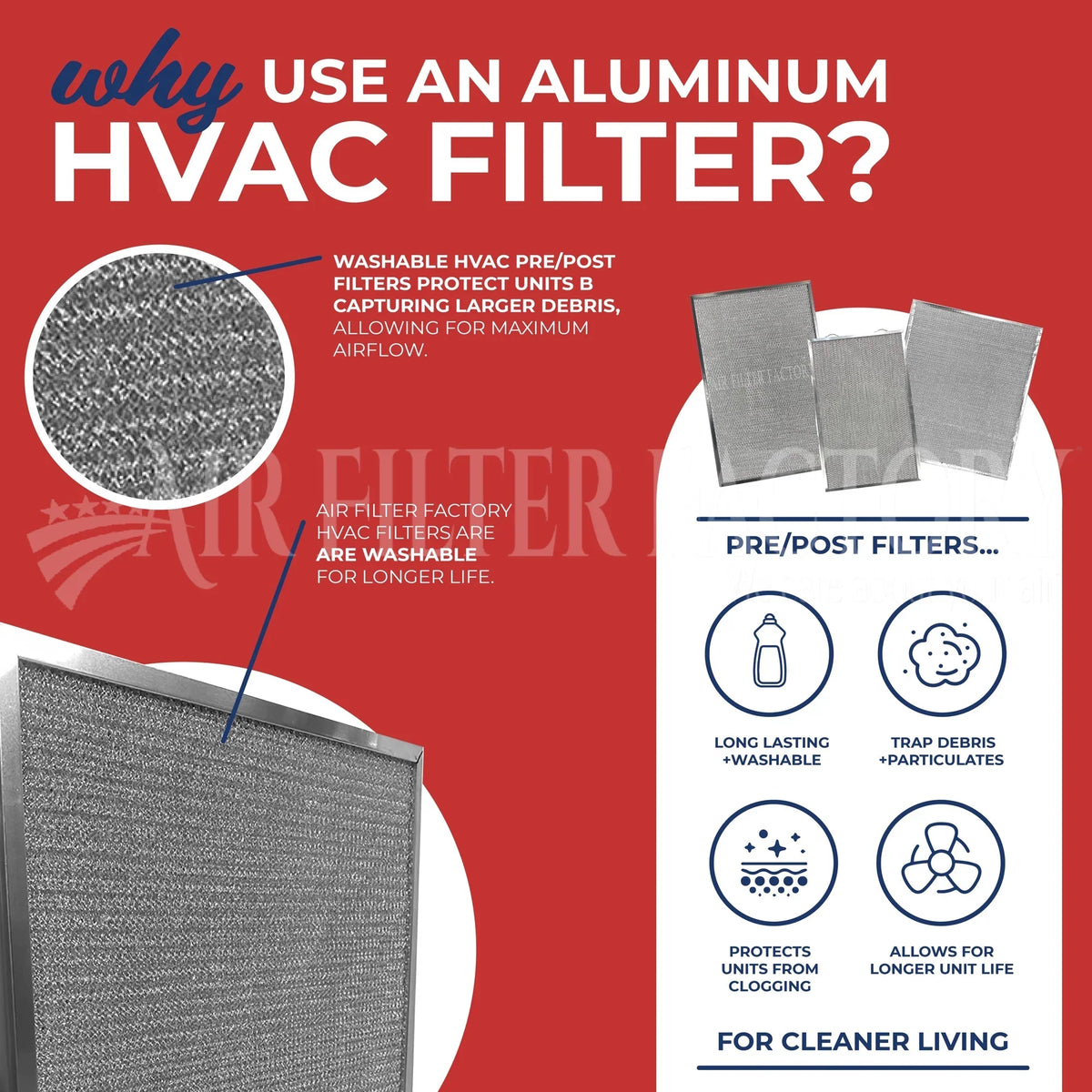 2-Pack 123324‐004, 123324004, TRN123324004 Compatible with Trion Aluminum Furnace HVAC Pre/Post Filters By Air Filter Factory
