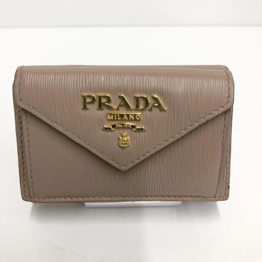 Pre-Owned PRADA Saffiano Metal Oro Long Wallet 1MH021 (Fair)