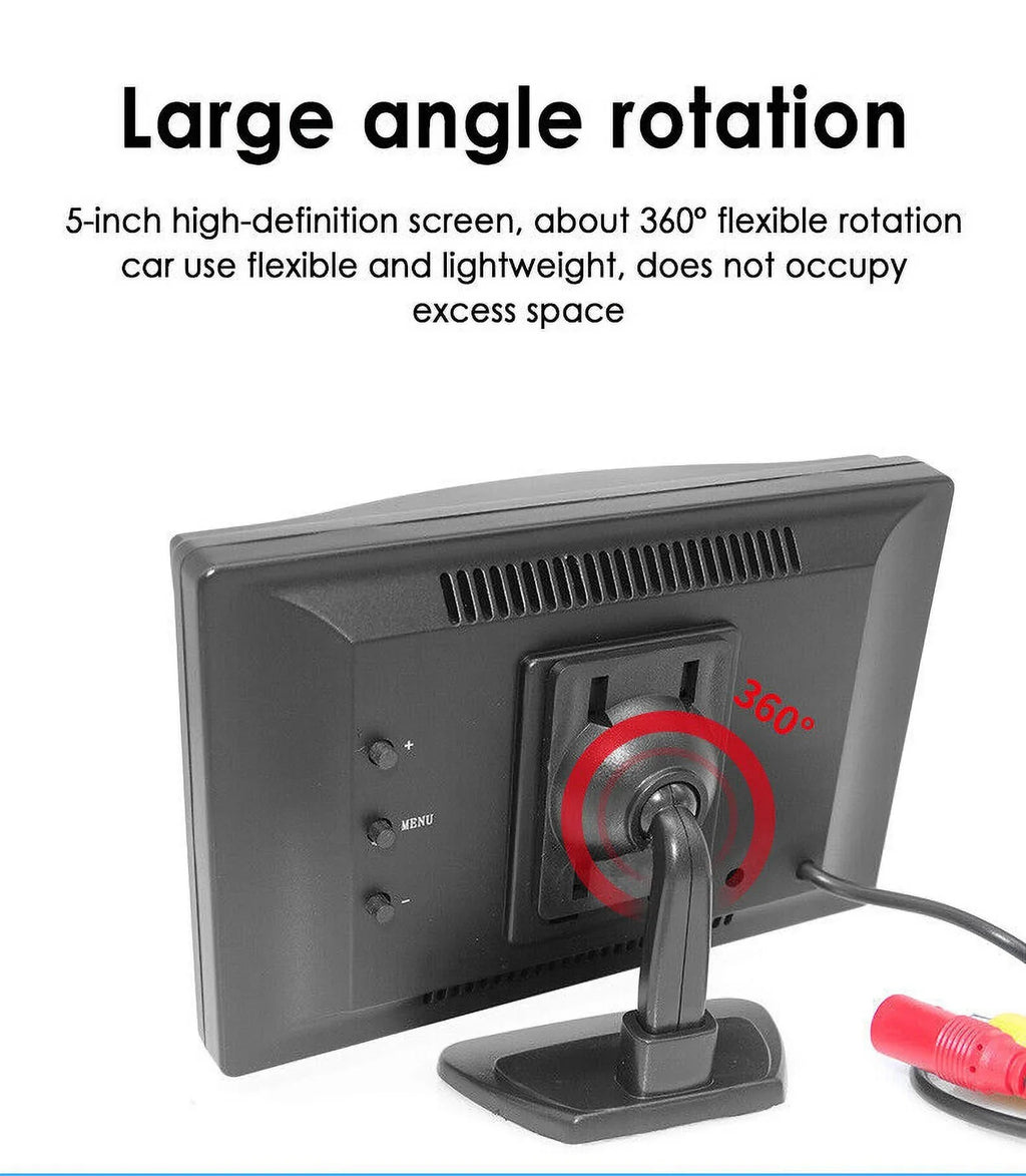 KingFurt Car Night Vision Backup Camera Kit 5" Wireless Monitor HD Rear View Fluid