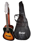 12/6 Strings Acoustic Double Neck; Double Sided Busuyi Guitar 2021 PT Sunset