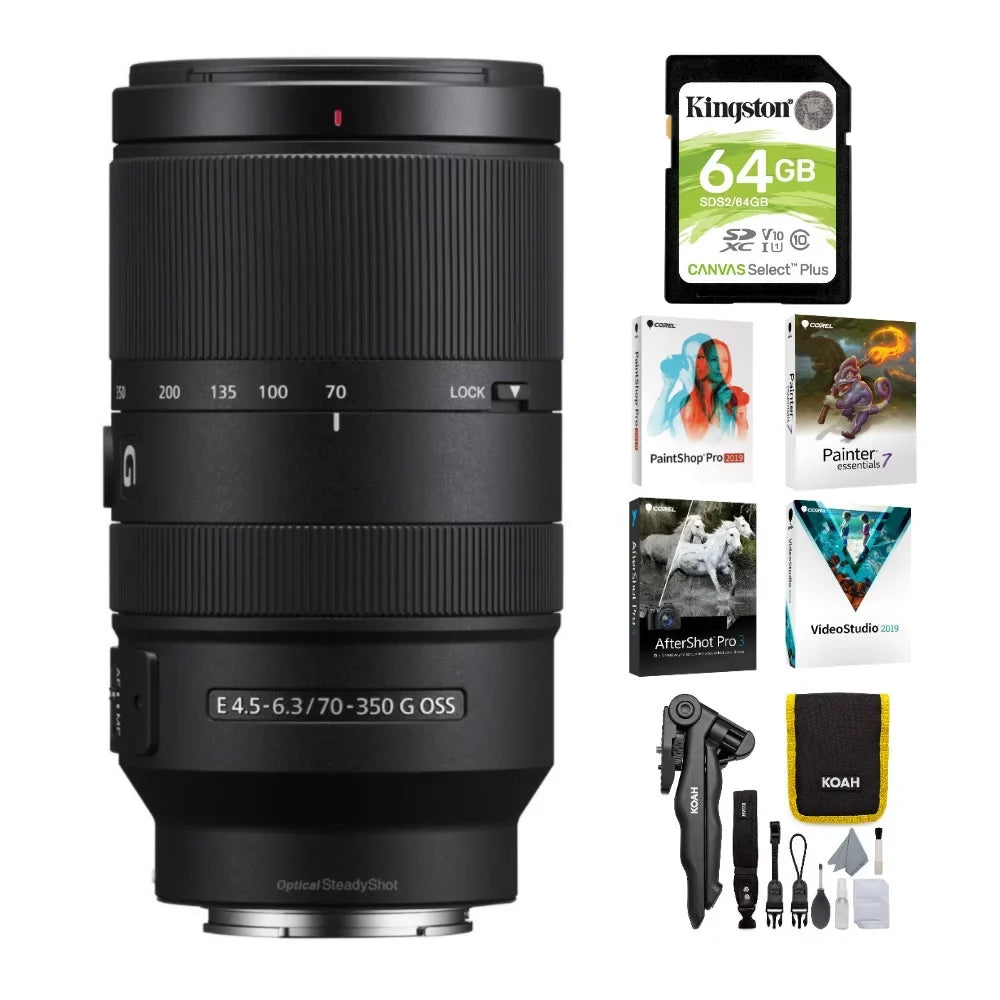 E 70-350mm F4.5-6.3 G OSS Lens with Software Suite and Accessory Card