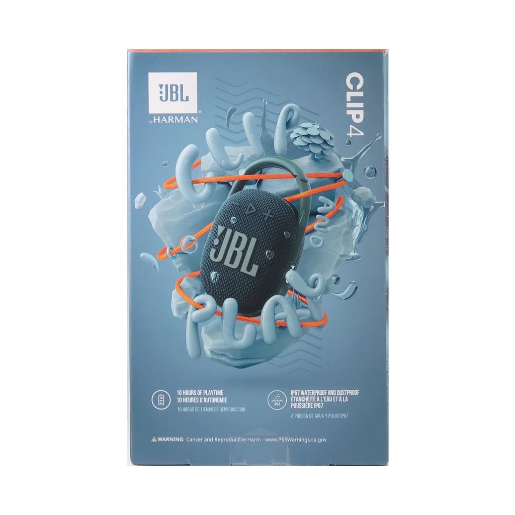 2x JBL Clip 4 Portable Bluetooth Fluid Speaker (Blue)
