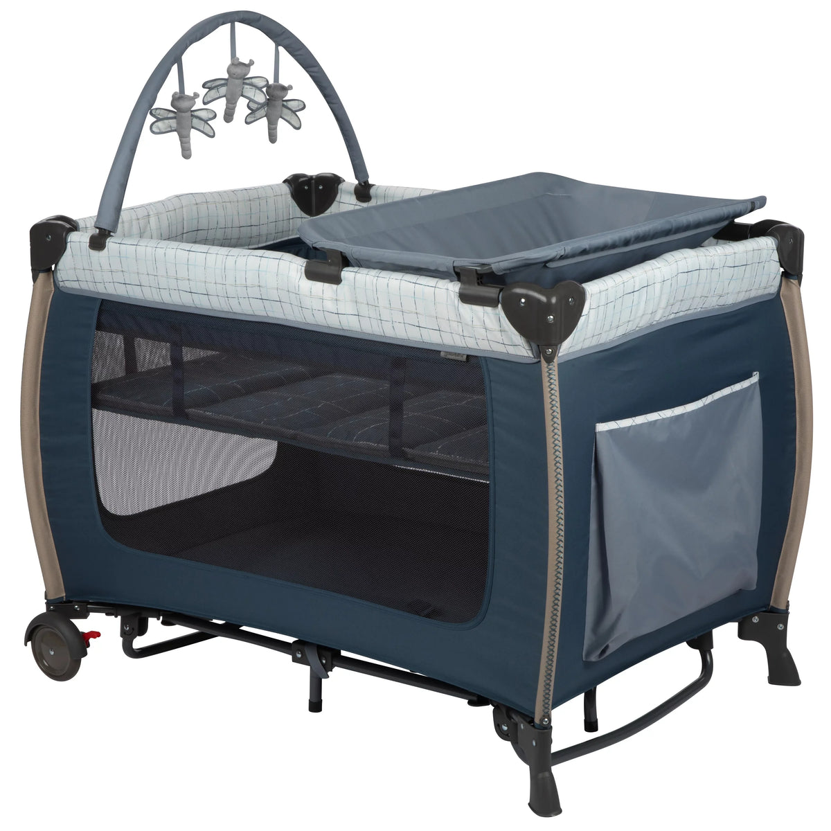 Monbebe Willow Rocking Play Yard with Full Size Bassinet; Plaid