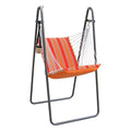 The Hamptons Collection 64" Orange and Red Acrylic Soft Comfort Hammock Chair with Stand