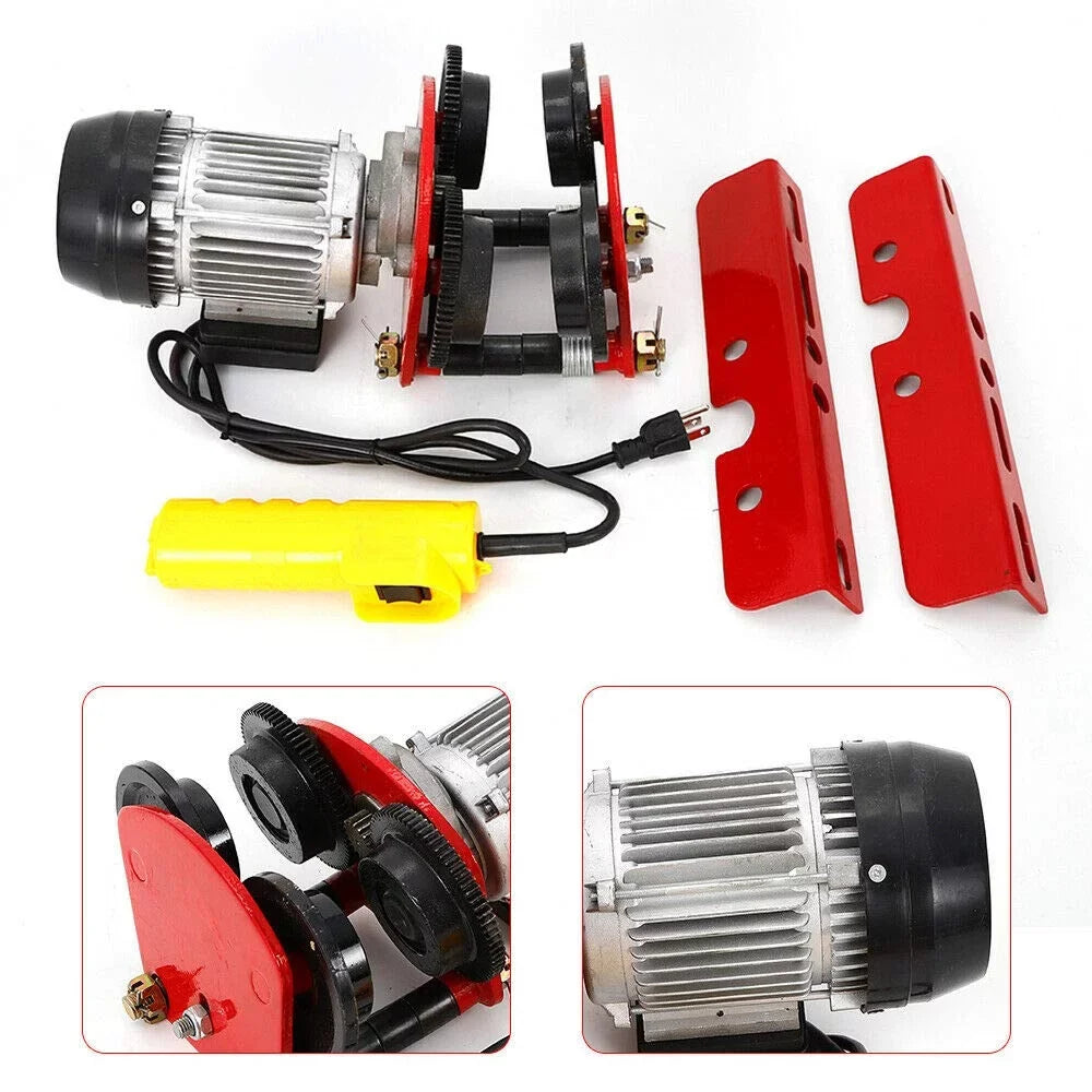 Miumaeov 2200lb Electric Overhead Motor Winch Hoist Lift Garage Crane w/ Remote 1400r/Min