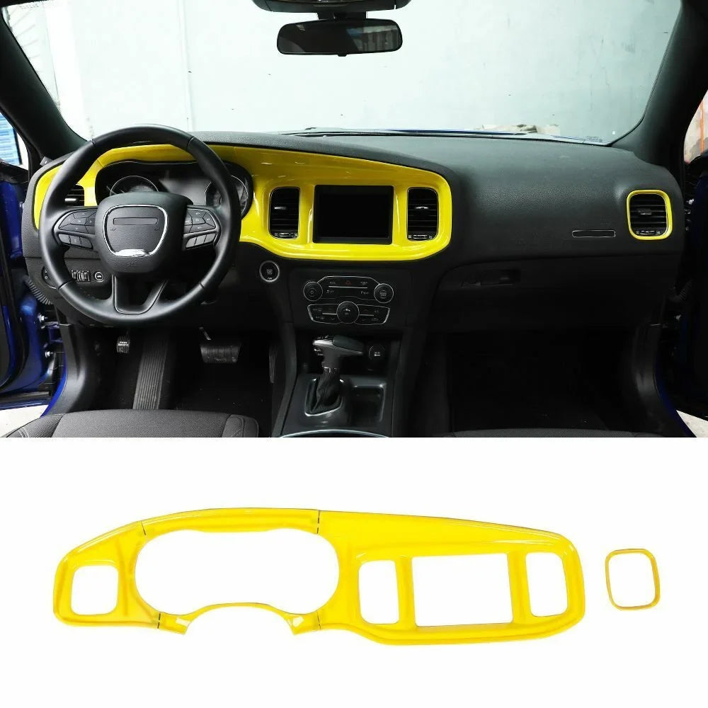 Teledu 17x Yellow Set Center Console Dash Panel Cover Trim Kit