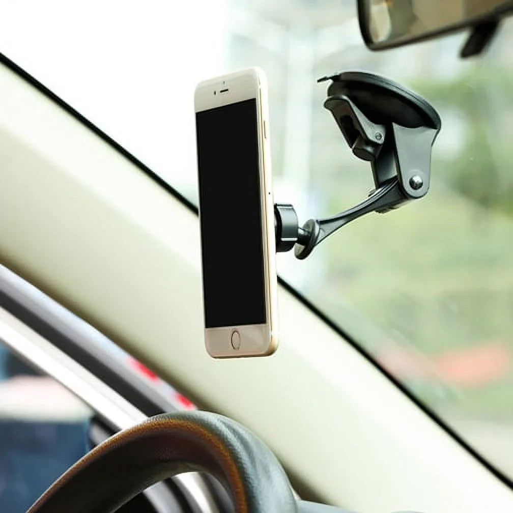 Premium Magnetic Car Mount Dash Windshield Holder Window Rotating Dock Stand Strong Grip Adjustable Suction NYQ for Galaxy J7 Perx V (2017), Mega 2 Note 2 On5 Prevail LTE S4, S5 Active, Mini