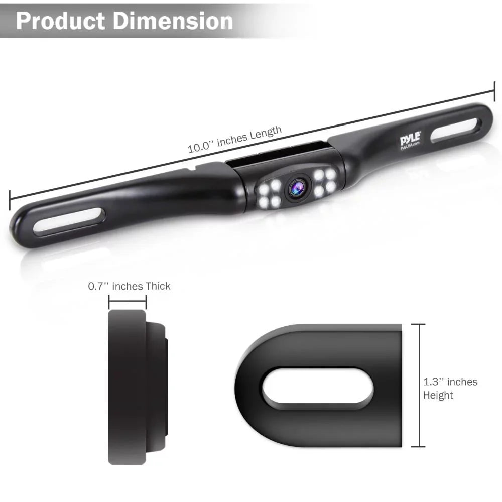 PYLE PLCM2710.5 - Rear View Backup Camera, Parking Reverse Cam, Front or Rear Mountable, Night Vision, Liquid