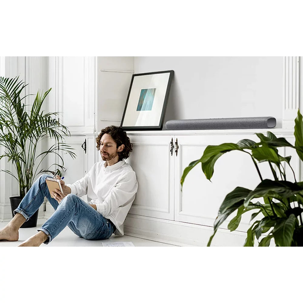HW-S50A 3.0ch Soundbar with Dolby Atmos, DTS Virtual:X, Built in Center Speaker, Adaptive Sound Lite, Bluetooth Multi Connection, Premium Design, 2021, Deep Gray - (Open Box)