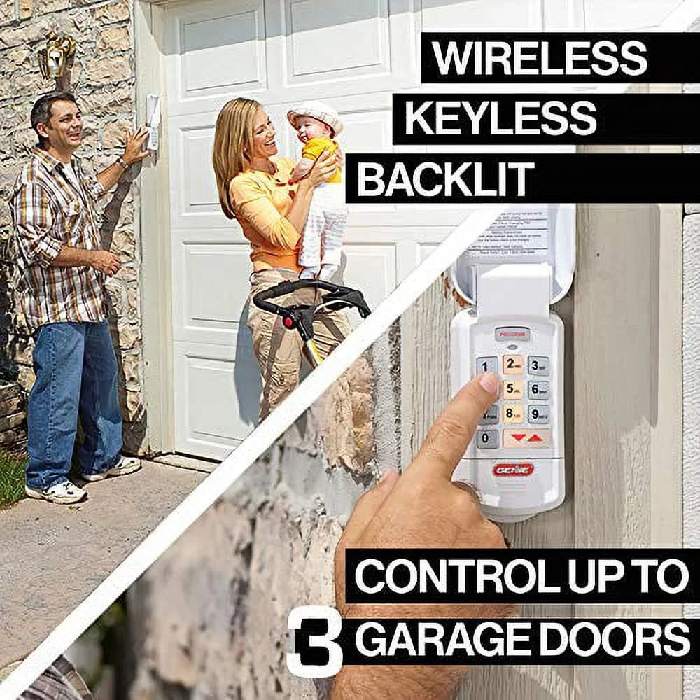 Genie Authentic Chipset GK-R garage door opener wireless keyless keypad - works with all Genie Processor garage door openers, Off-White