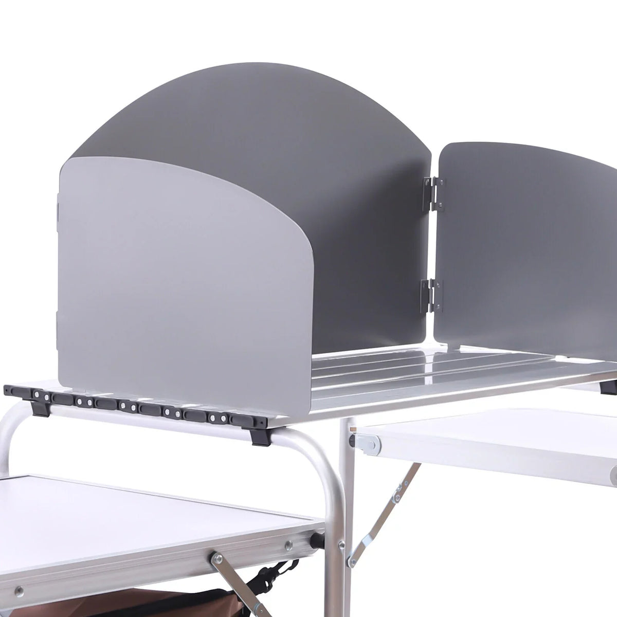 Folding Camping Station Portable Barbecue Table Rack+Brown Fabric Cover