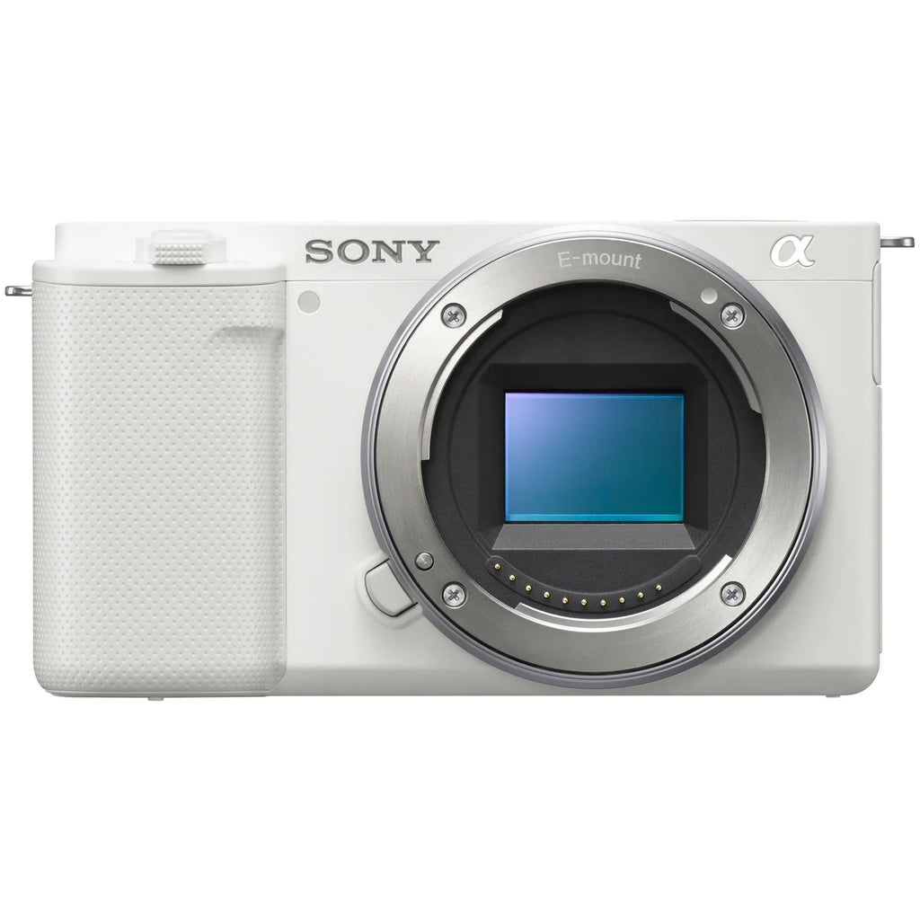 ZV-E10 Mirrorless Alpha APS-C Vlog Camera Body and 50mm F1.8 Large Aperture FE Lens SEL50F18F ILCZV-E10/W White Bundle with Deco Gear Case + Extra Battery + Photo Video Accessories Kit