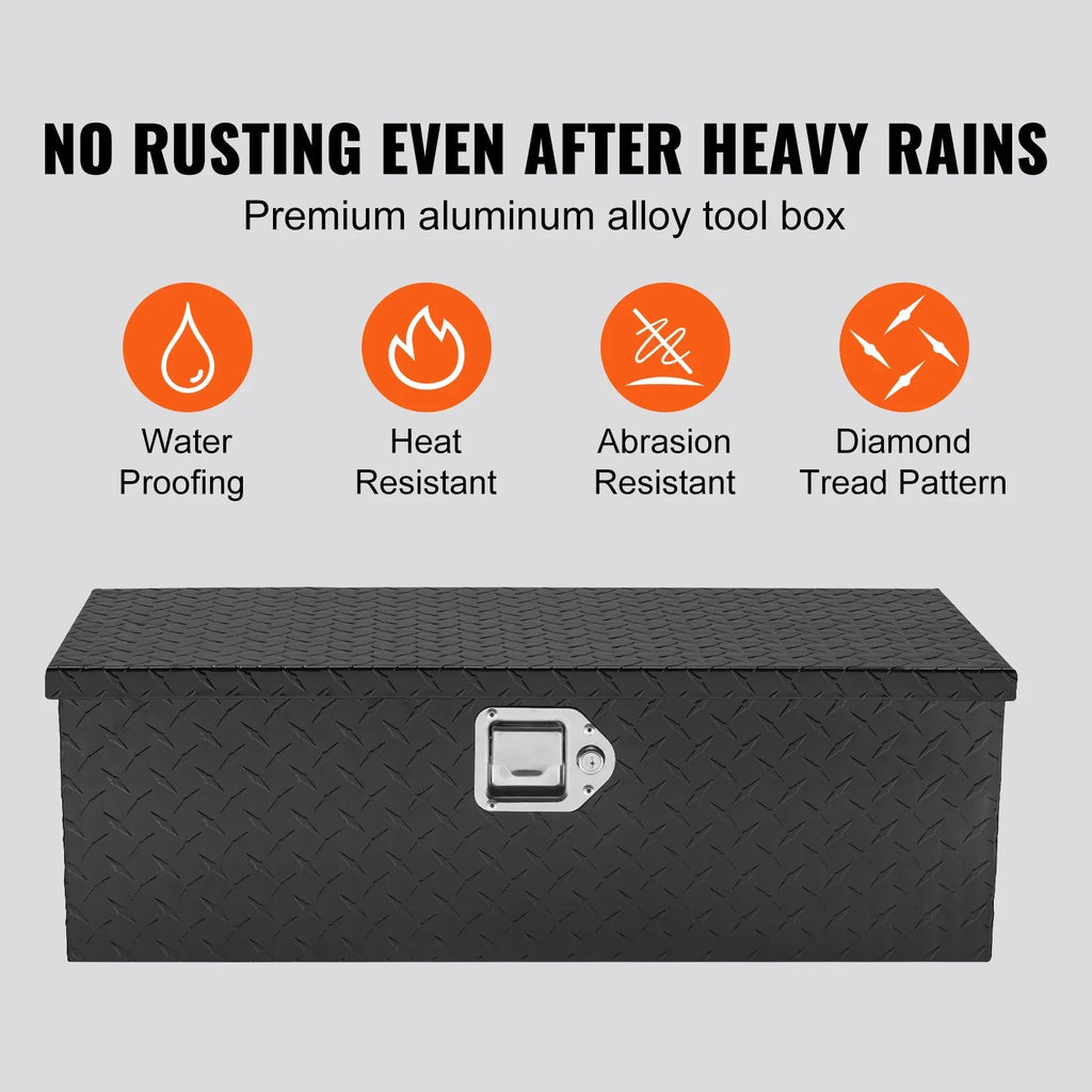 SKYSHALO 30"x13"x9.6" Heavy Duty Aluminum Bar Tool Box for Pickup Truck Bed