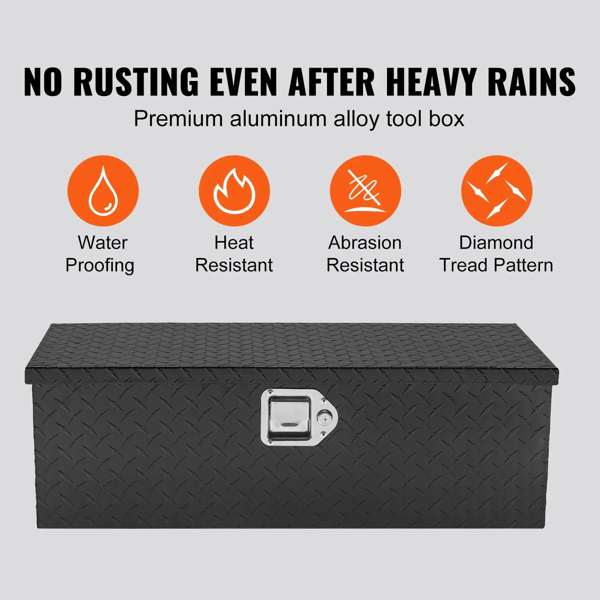 SKYSHALO 30"x13"x9.6" Heavy Duty Aluminum Bar Tool Box for Pickup Truck Bed
