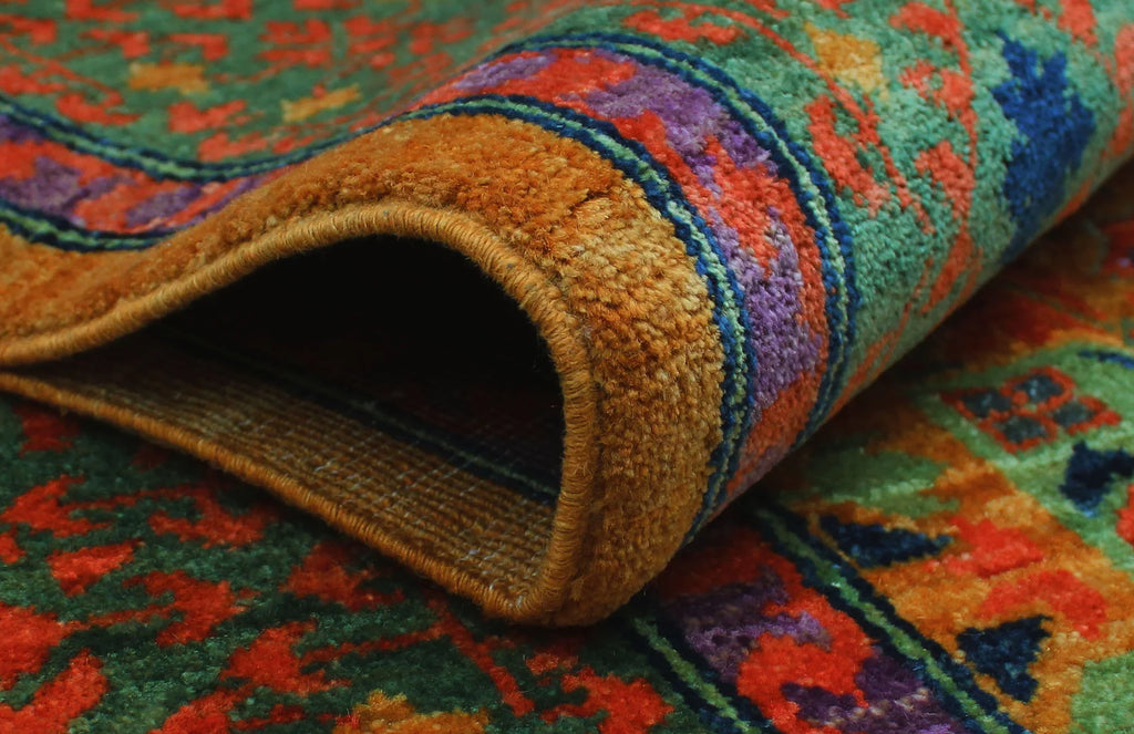 Aria Lemuel Gold/Green Rug; 5'7" x 7'8"