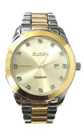 Elgin Adult Male Two-Tone Diamond Dial Watch with Champagne Dial - FG160042