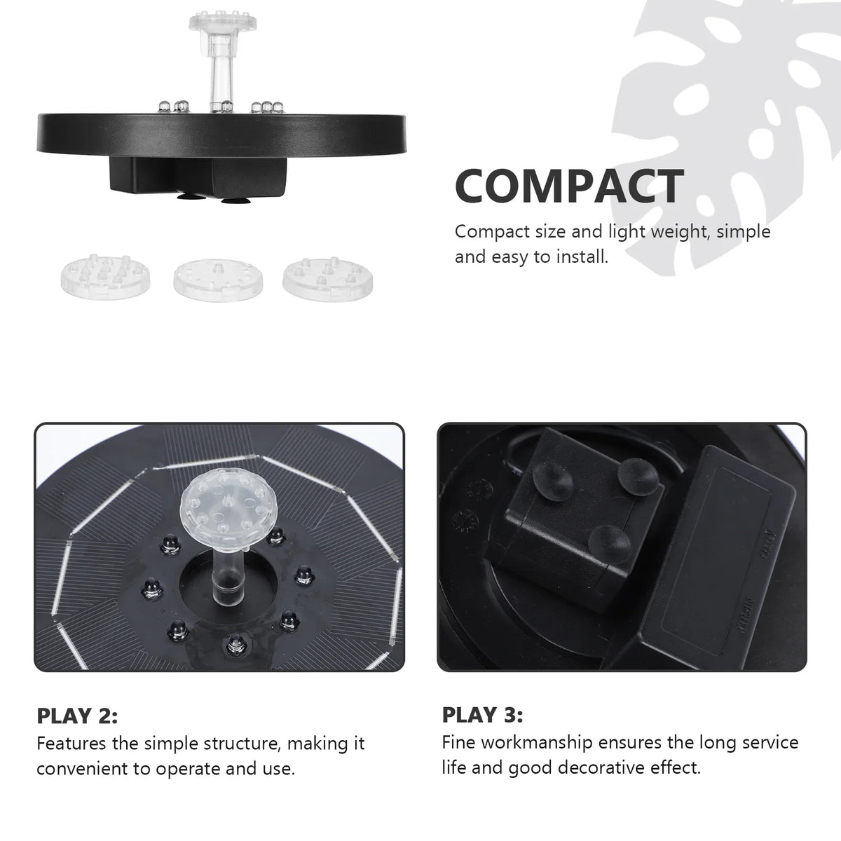 Guichaokj 1 set of Outdoor Solar Fountain Creative Fountain Pond Fountain with LED Light