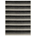 Nicole Miller New York Patio Country Charlotte Modern Striped Indoor/Outdoor Area Rug, Black/Grey, 5'2"x7'2"