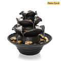 3 Tier Indoor Liquid Fountain with LED Lights Tabletop Fountain, Relaxation Tabletop Fountain, Mini Desktop Fluid Fountain for Living Room Bedroom (Includes Natural River Rocks)