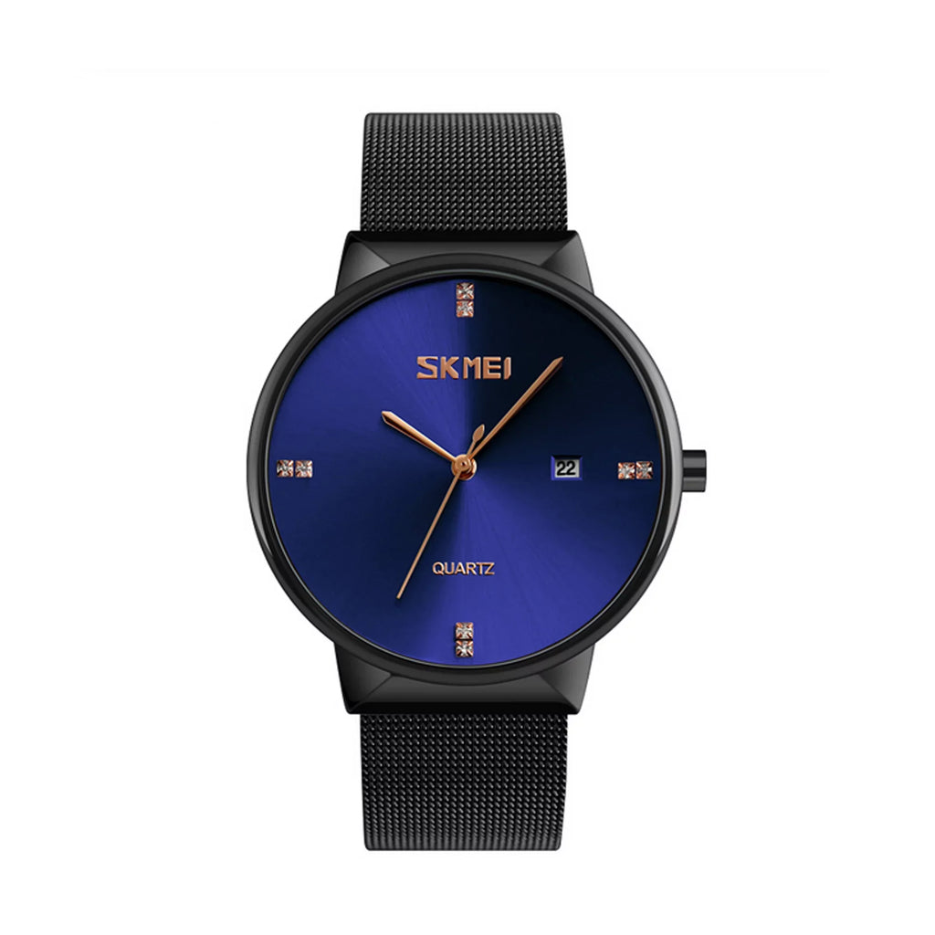 SKMEI Mens Ultra Thin Luxury Stainless Steel Watch, 30M Fluid Resistant