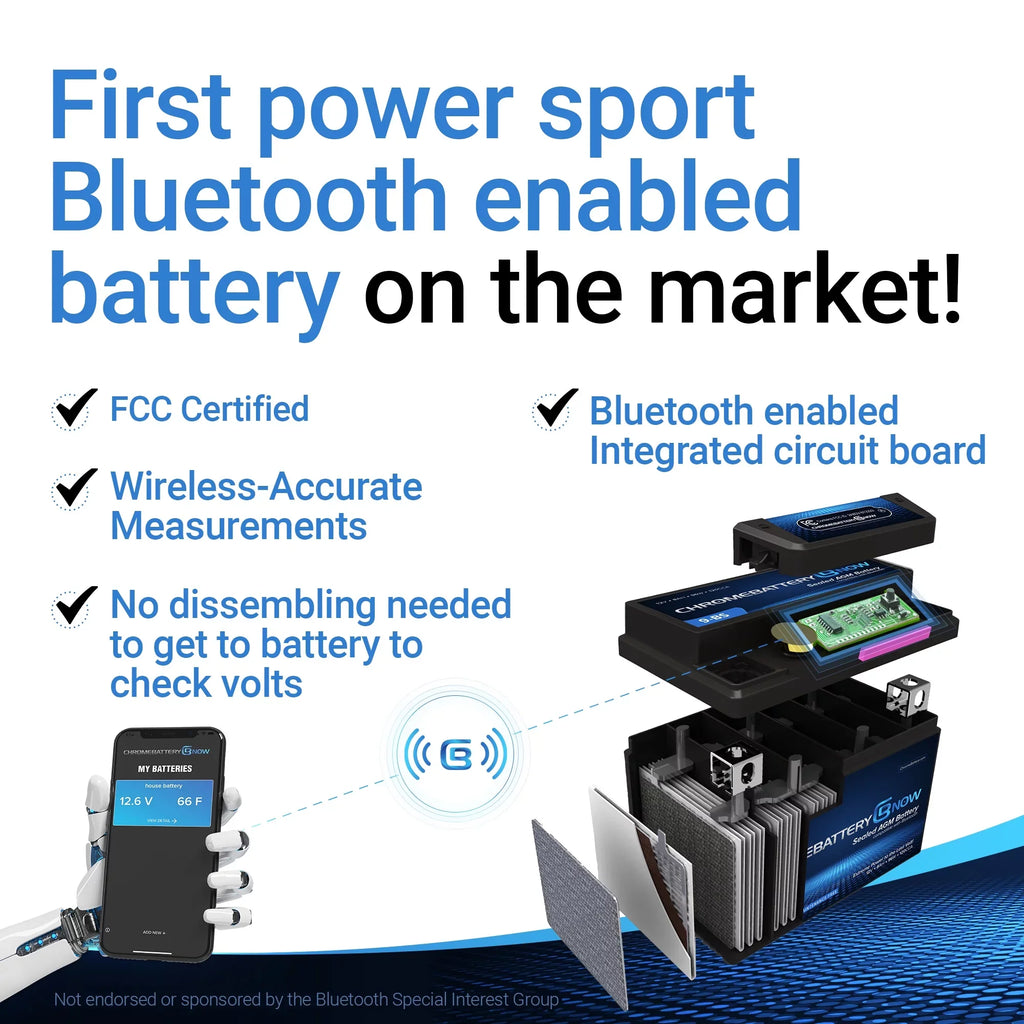Chrome Battery Now YTX20HL-BS Processor Wireless Smartphone Connectivity AGM Battery for Personal Fluid - Brp (sea-doo) 1500 Gti, Gtr, Gts, Gtx, Rxt, Rxp, Wake Years (2016 - 2019)