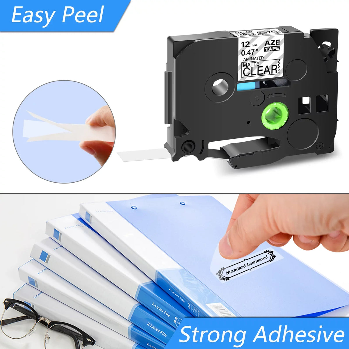GREENCYCLE 20PK Compatible for Brother P-touch Black on Matte Clear 12mm 0.47" TZe-M31 TZ-M31 TZM31 TZeM31 Laminated Label Tape