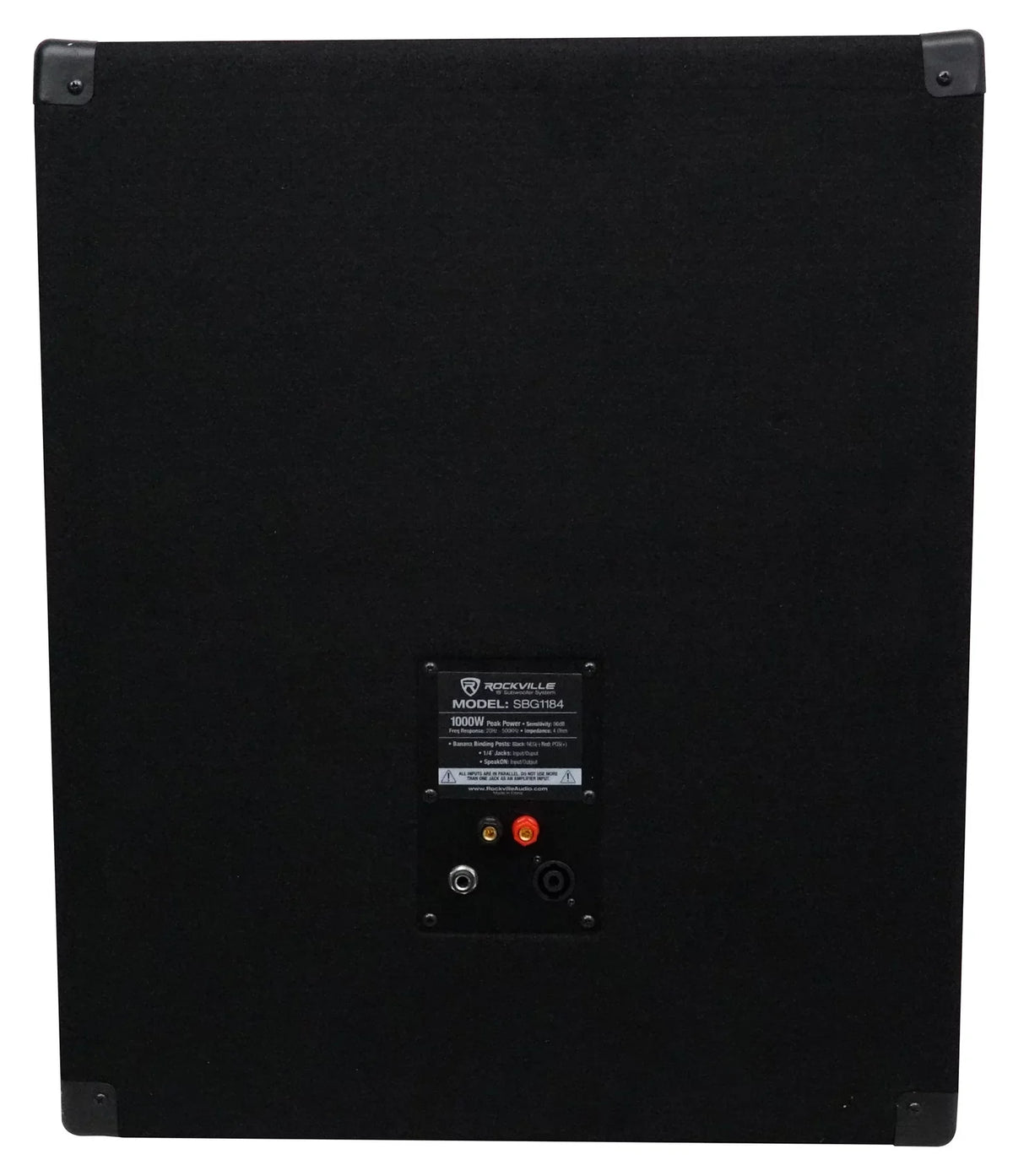 Rockville SBG1184 18" 1000 Watt Passive 4-Ohm Pro DJ Subwoofer + Steel Casters