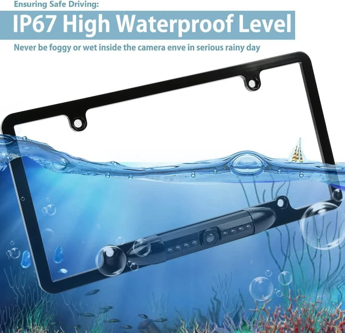 CAM108 Backup Camera License Plate HD Night Vision Rear View 170° Angle Fluid Compatible with Pioneer Car Radio DMH-100BT DMH-WT8600NEX DMH-160BT DMH1770NEX AVH-120BT AVH-210EX AVH-2550NEX