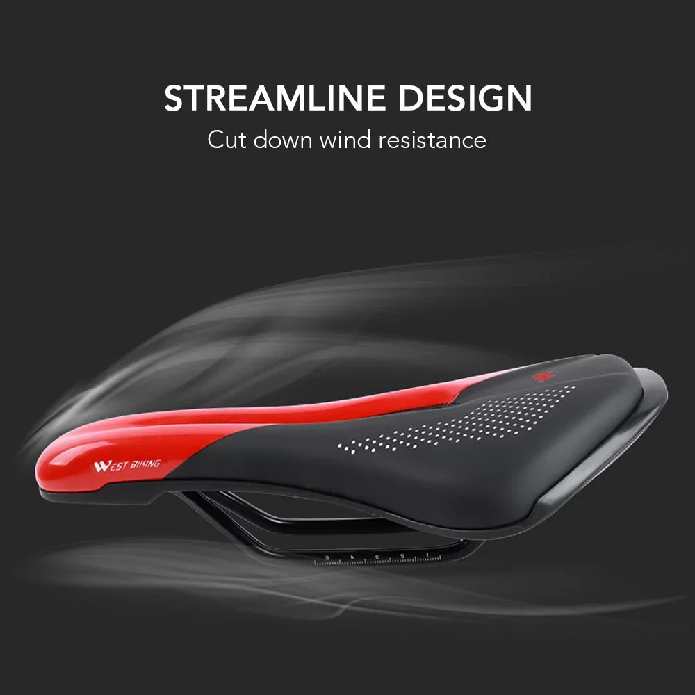 Bike Saddle,Equipment Road Mtb Bike Soft Pu Leather Mountain Seat Soft Saddle Steel Rails Pu Leather Road Seat Soft Pu Leather Road Mtb Rails Mountain Seat Bike Saddle Jinmie