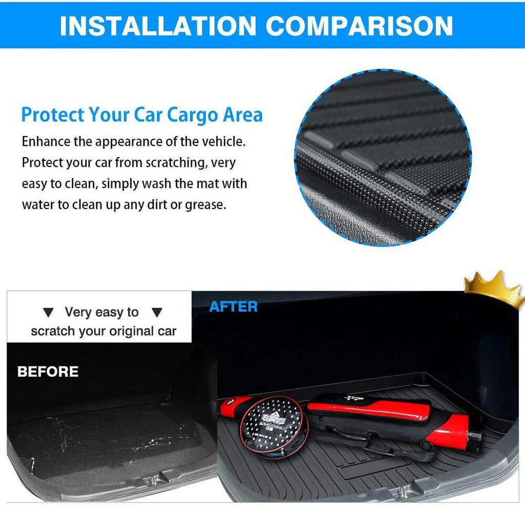 Easy to Clean for 2011-2021 Jeep Grand Cherokee TPO Rear Cargo Trunk Mats Liner