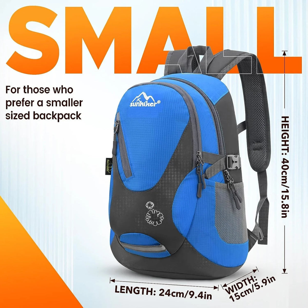 sunhiker Cycling Hiking Backpack Resistant Travel Backpack Lightweight SMALL Daypack M0714 Small Blue