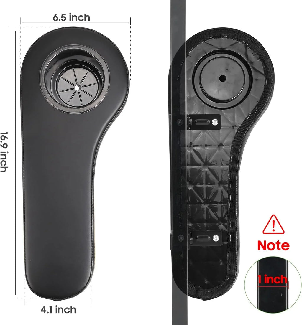 10L0L Golf Cart Armrests with Cup Holder for EZGO Club Car Yamaha Golf Cart Rear Seat, Without Drilling, Black, Set of 2