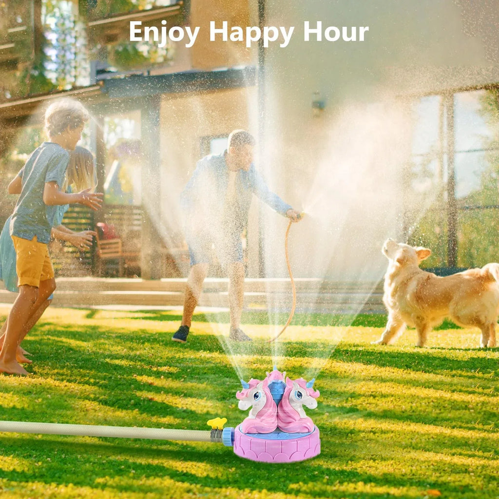 MoKo Unicorn Sprinkler for Kids Outdoor Play, Spray Fluid Toys for Summer Lawn Garden Activities