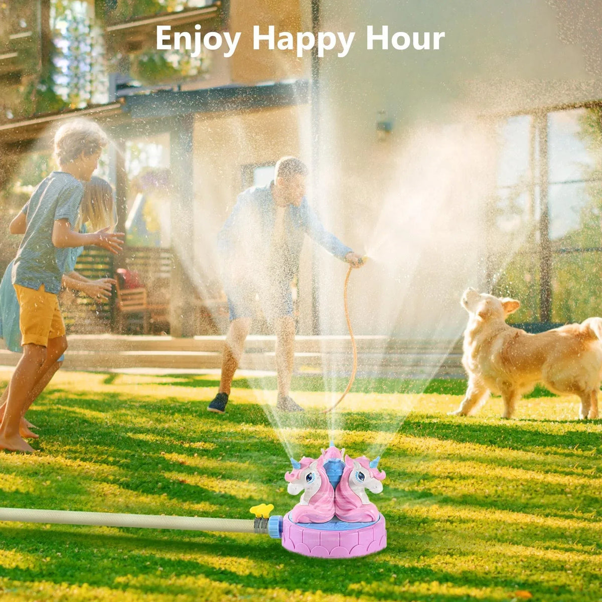 MoKo Unicorn Sprinkler for Kids Outdoor Play, Spray Fluid Toys for Summer Lawn Garden Activities