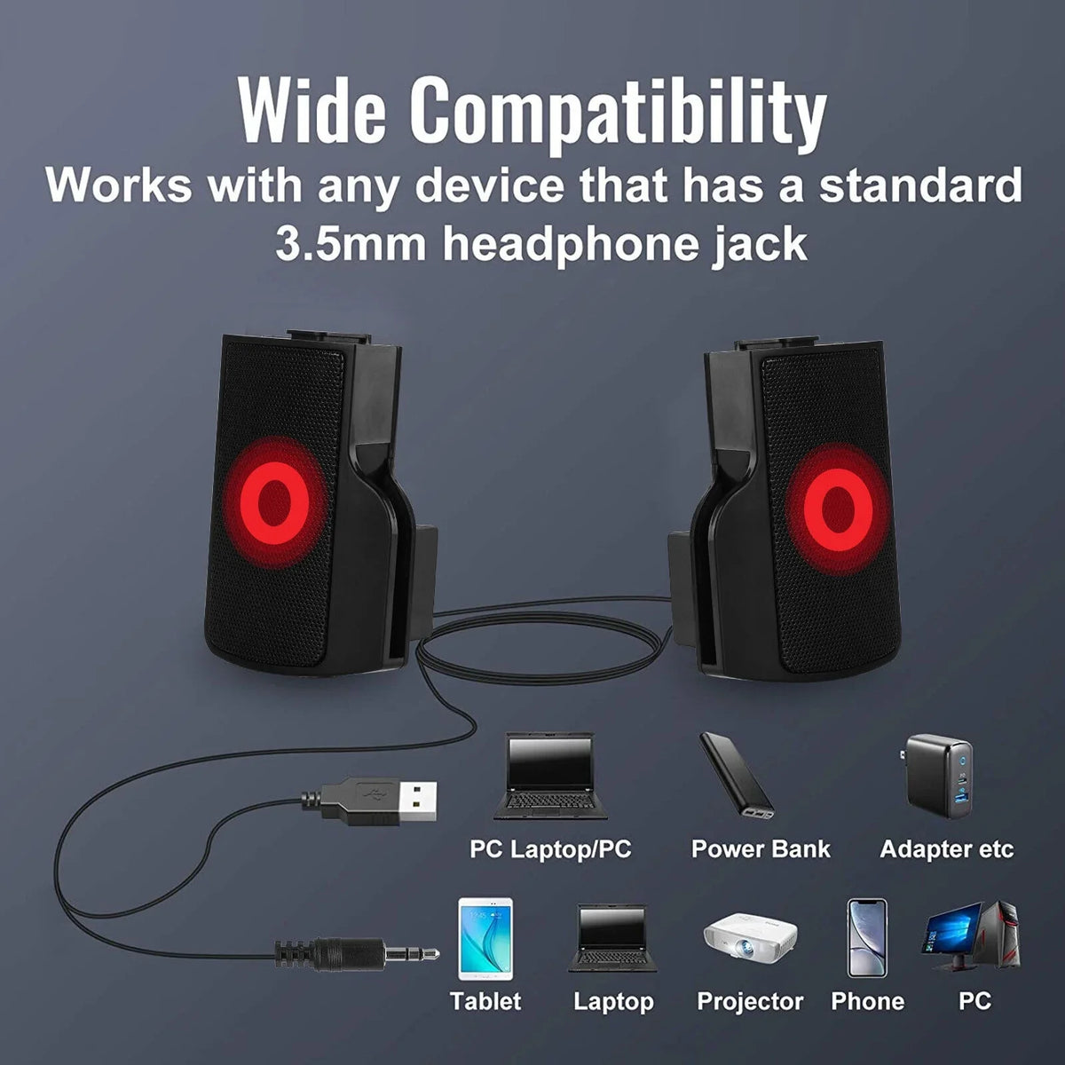 Stereo Sound Mini External USB Computer Speakers Notebook Tablet Clip-on Soundbar