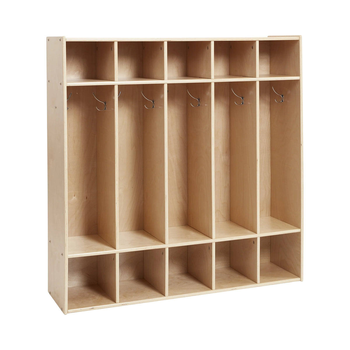 ECR4Kids Streamline 5-Section Coat Locker; Classroom Furniture; Natural