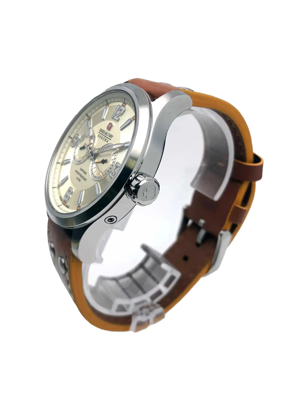 Swiss Military Hanowa StainlessSteel Beige Dial Quartz Mens Watch 06-4307.04.002