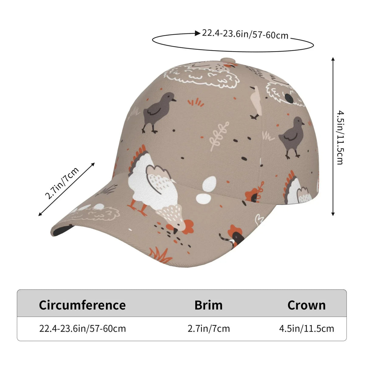 Lukts Chicken Cap Hat For Men/Women,Unstructured/Cotton
