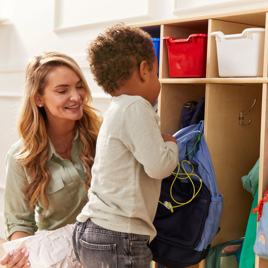 ECR4Kids Streamline 5-Section Coat Locker; Classroom Furniture; Natural