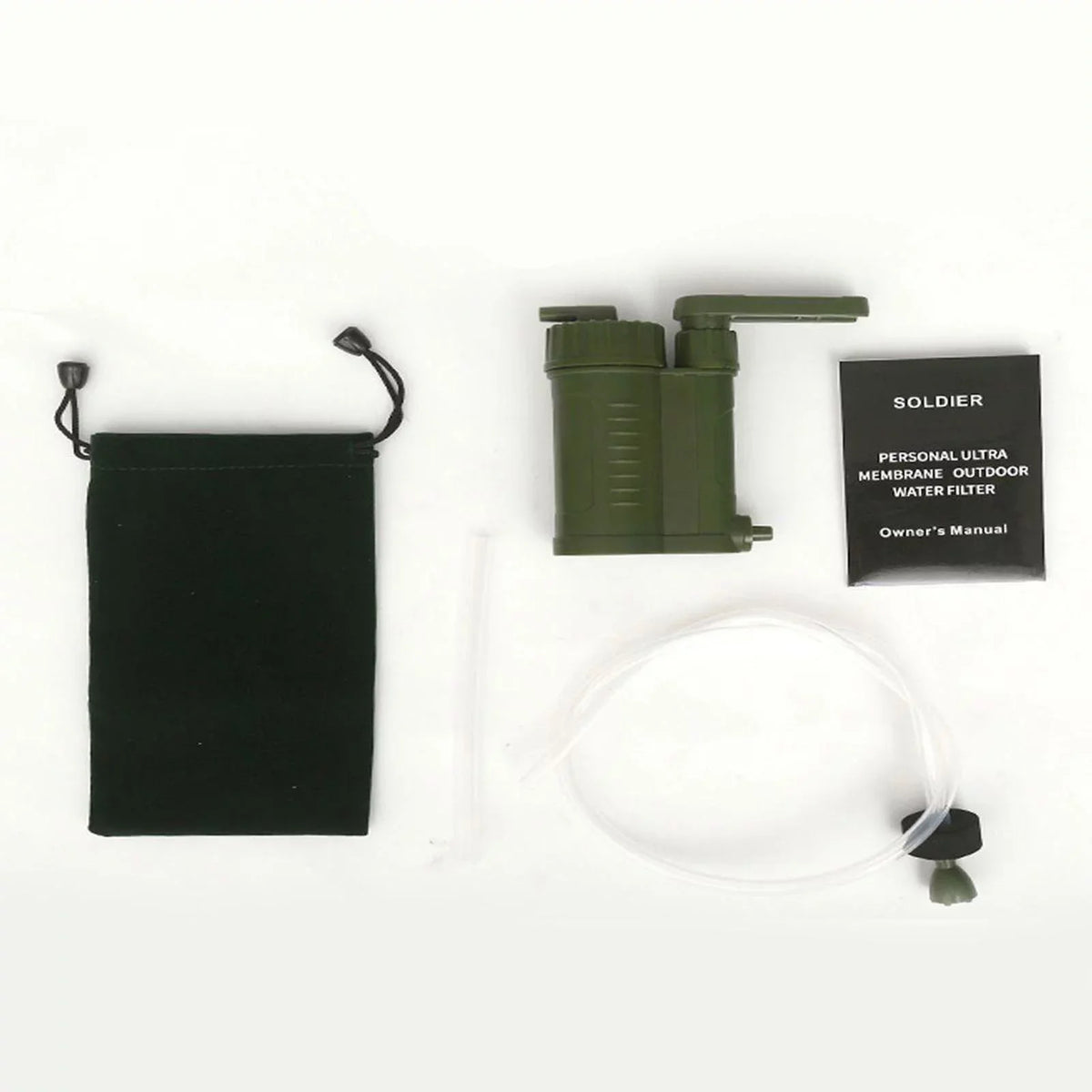 Portable Fluid Filter, Personal Camping Fluid with Internal Carbon and Filter Assembly, Fiber Membrane