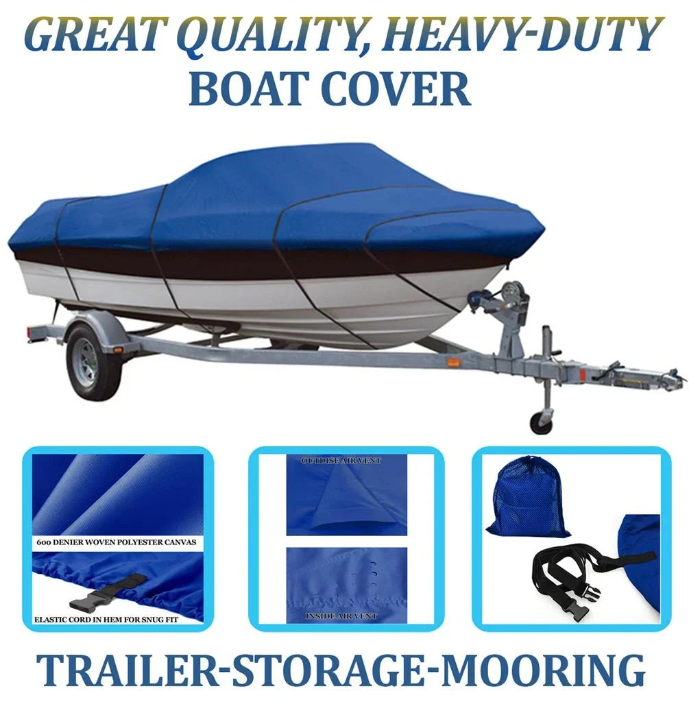 BLUE; GREAT QUALITY BOAT COVER Compatible for BOSTON WHALER VENTURA 180 W/O BOW RAILS 2002-2009