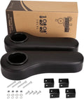 10L0L Golf Cart Armrests with Cup Holder for EZGO Club Car Yamaha Golf Cart Rear Seat, Without Drilling, Black, Set of 2