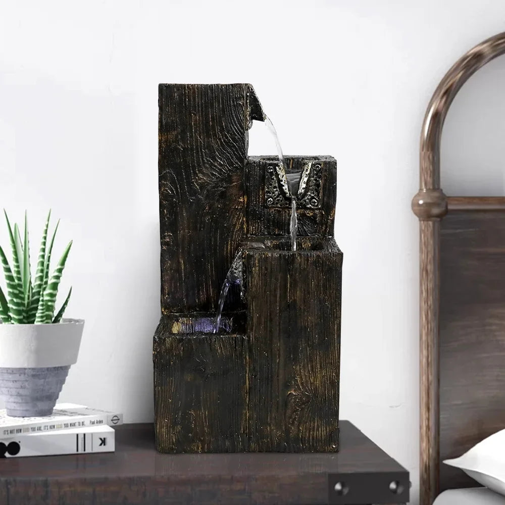 LED Indoor Tabletop Liquid Fountain - Create Soothing Ambiance