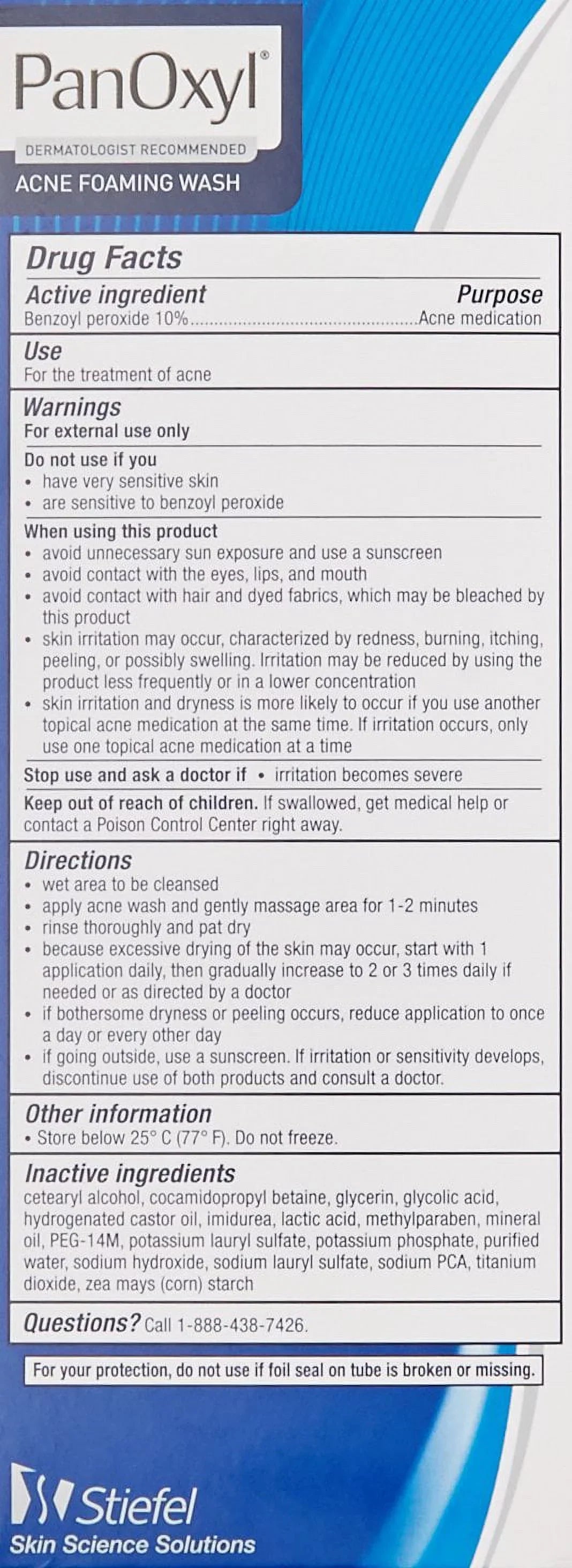 PanOxyl 10% Acne Foaming Wash 5.5 oz (Pack of 3)