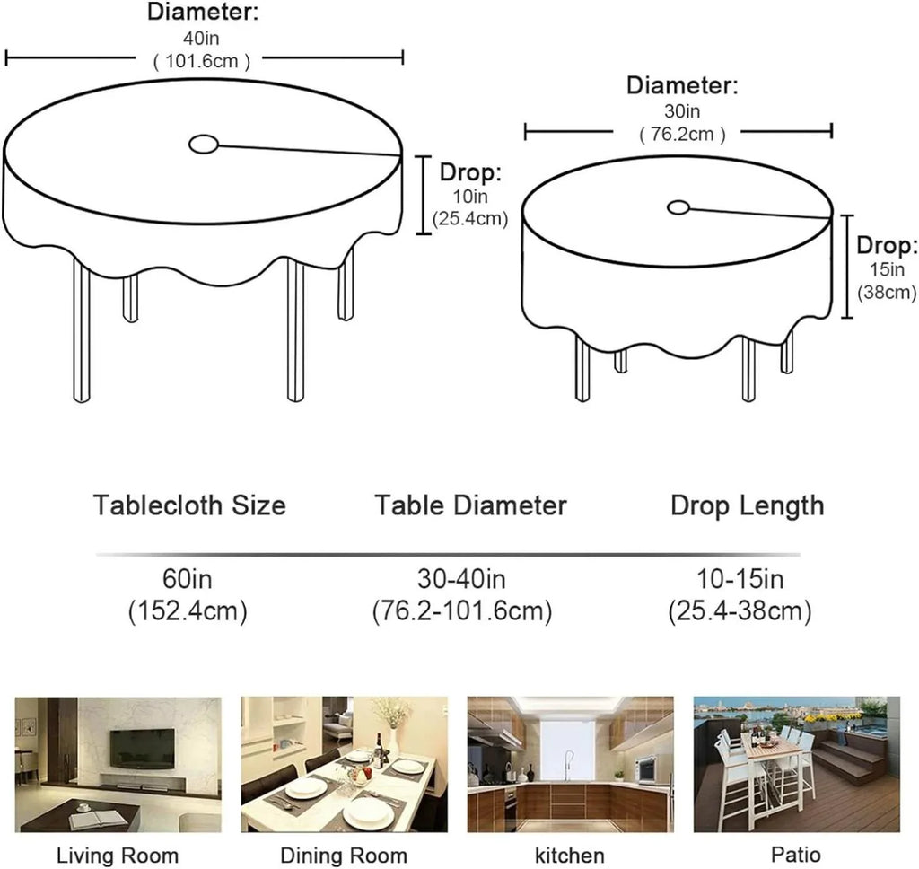 Dreamtimes 60" Natural Luxury Abstract Fluid Art Painting Round Tablecloth Liquid Round Table Cloths with Umbrella Hole and Zipper,Party Patio Table Covers for Outdoor Backyard /BBQ/Picnic